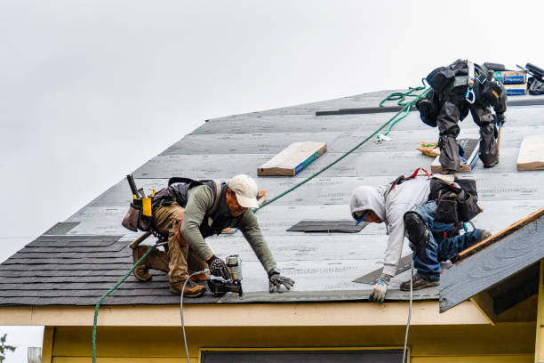 Professional Gutter Installation technician working in Colfax, IN